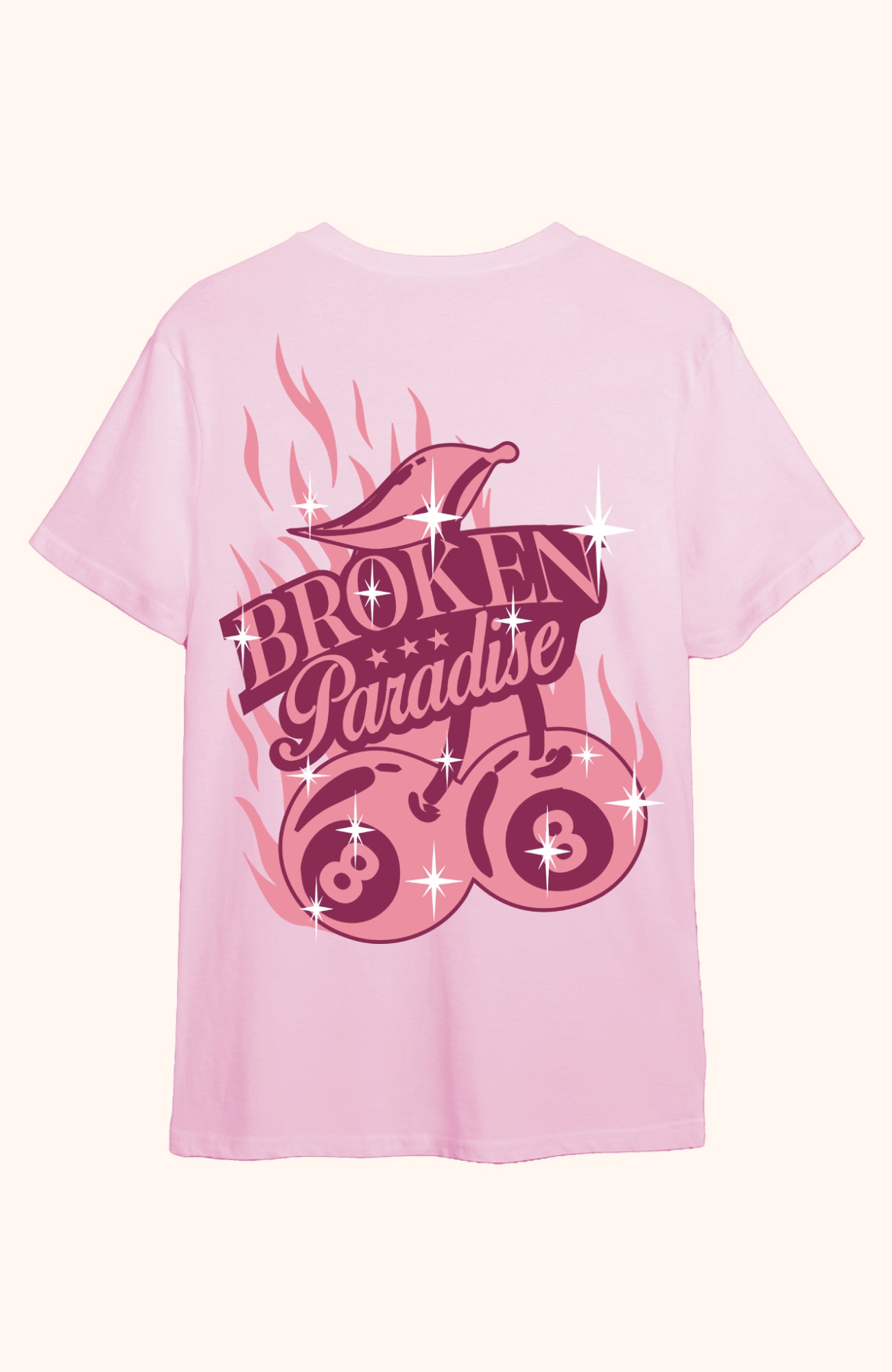 BROKEN CHERRIES PINK TEE