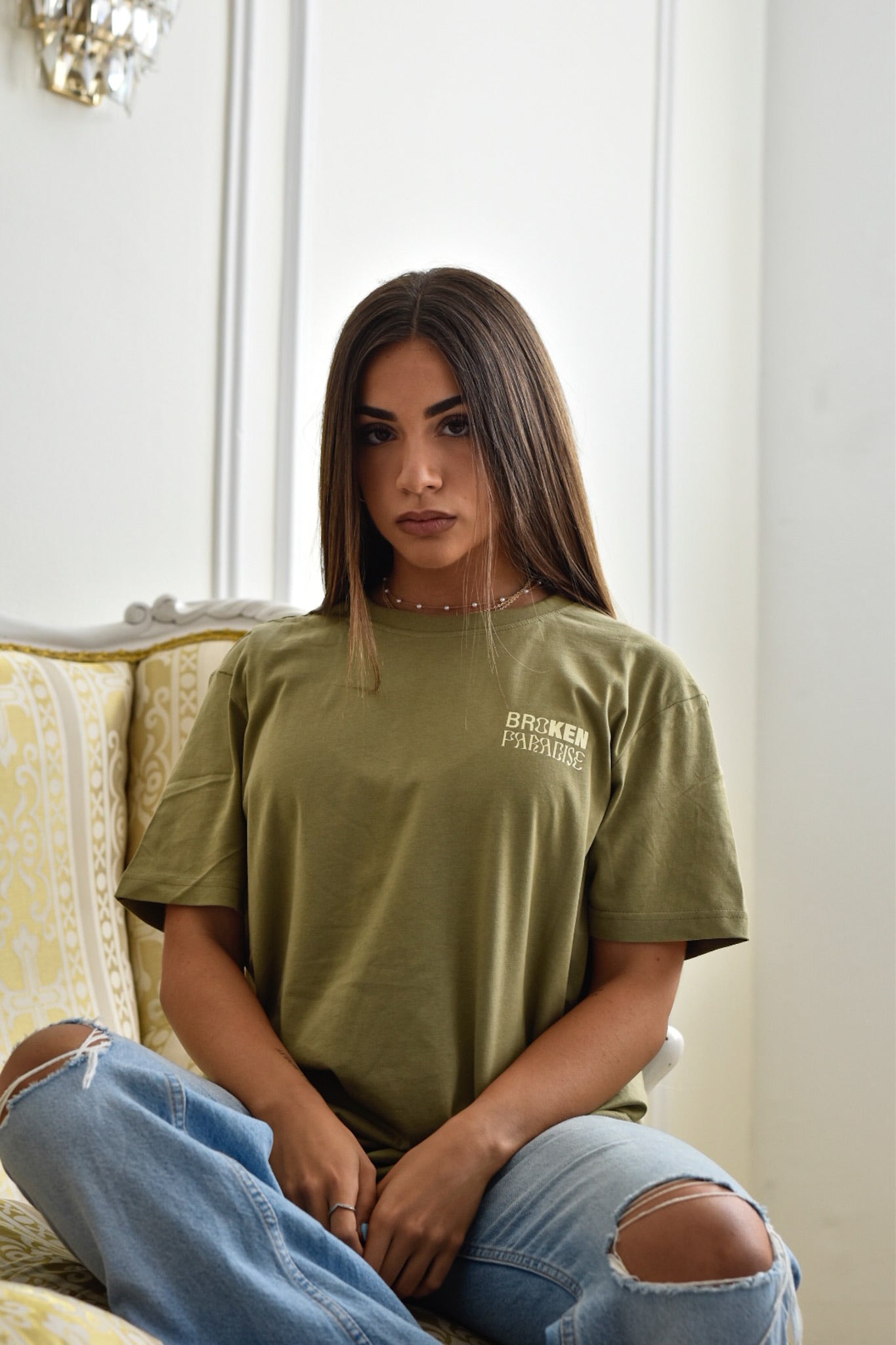 KHAKI GOLDEN FLAME TEE