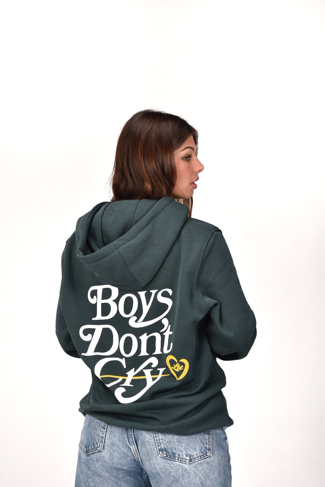 BOYS GREEN RETRO HOODIE